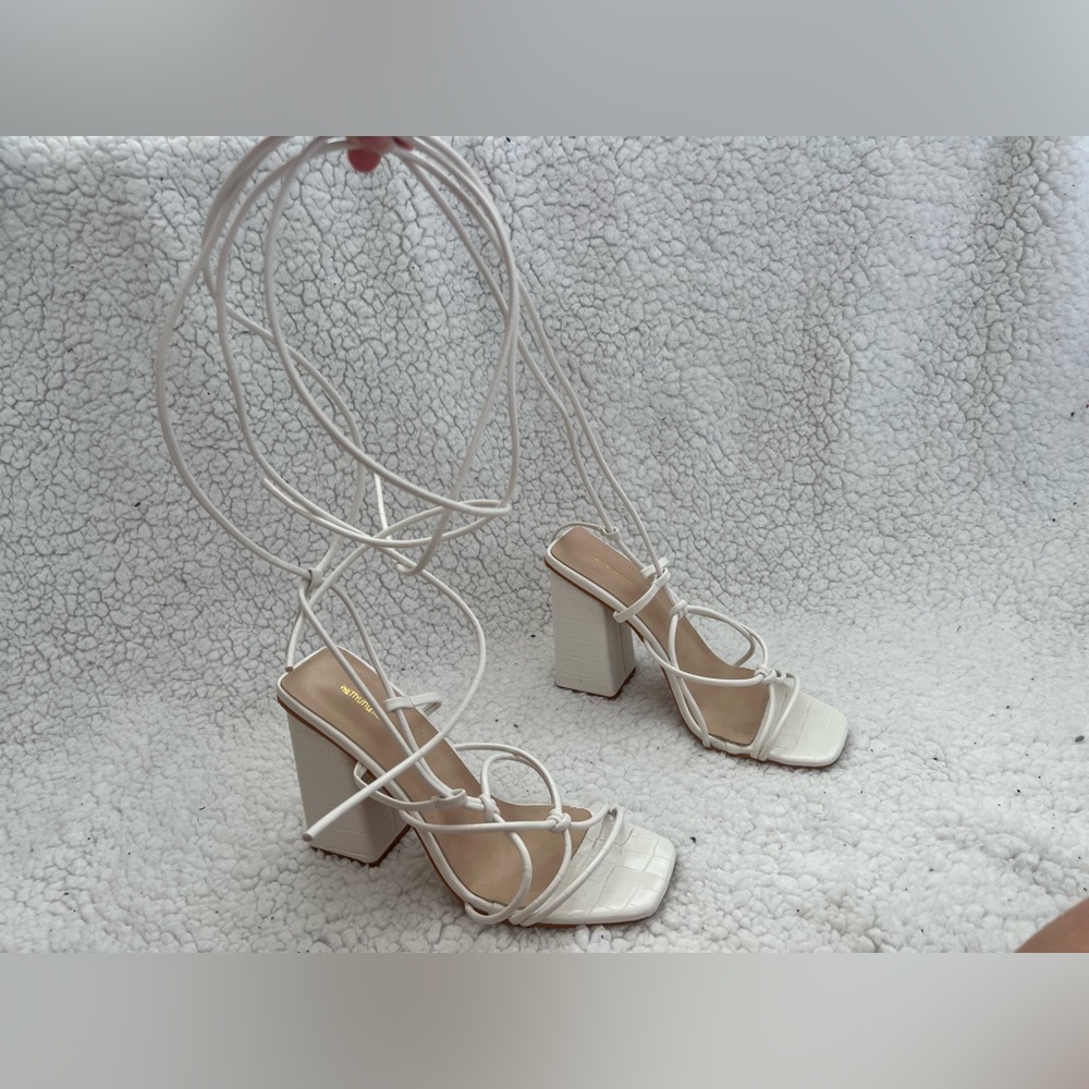 Brand new pretty little thing white heels